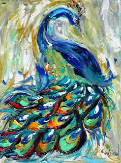 238x320 Karen Tarlton Karen Tarlton Original Peacock Oil Painting - Peacock Oil Painting