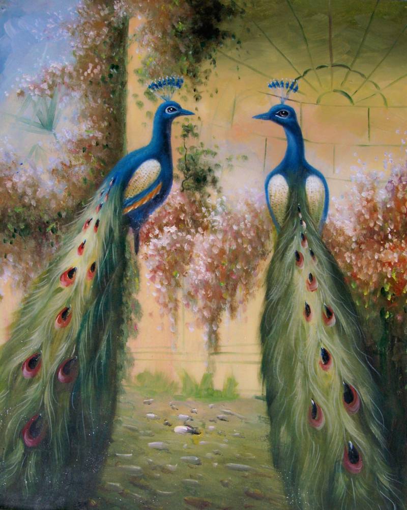 800x1001 Oil Paintings Frames - Peacock Oil Painting