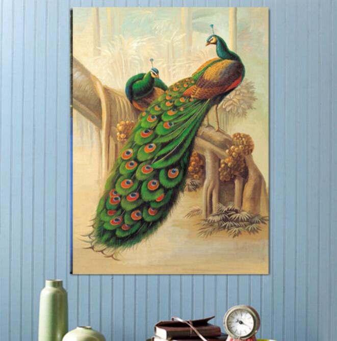 661x669 Best High Quality Modern Wall Art Peacock Oil Painting Canvas - Peacock Oil Painting