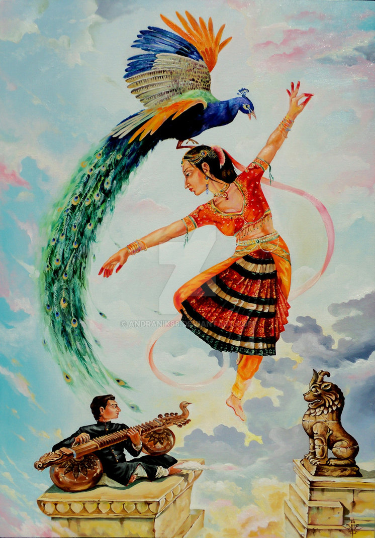 746x1072 Dance Of Peacock Oil Paintings, Canvas, 9060 By Andranik88 - Peacock Oil Painting On Canvas