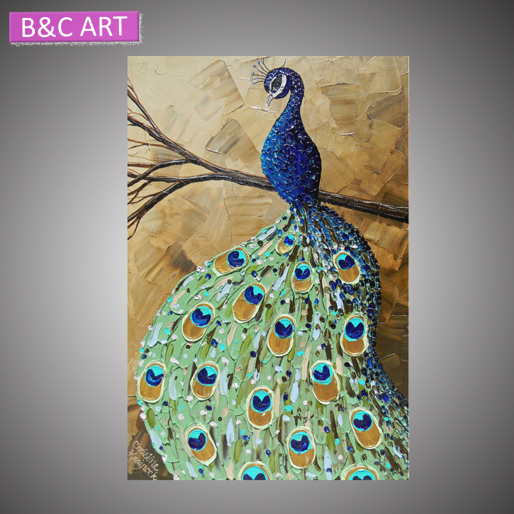 1000x1000 Newest Wall Painting Wholesale Beautiful Animal Oil Painting - Peacock Oil Painting On Canvas