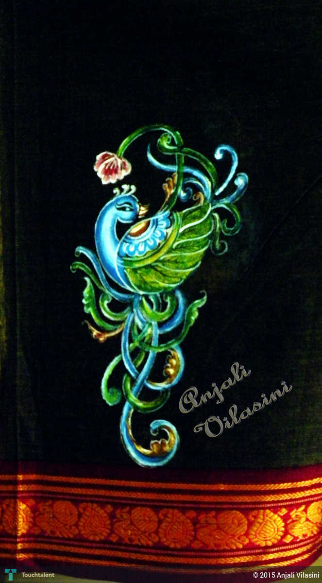 663x1200 Peacock Design Touchtalent - Peacock Painting Designs
