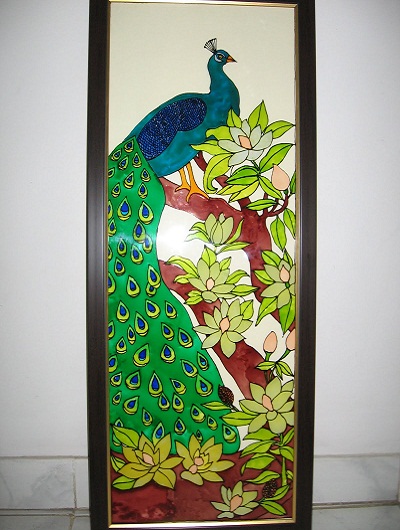400x530 Peacock Glass Painting - Peacock Painting Designs