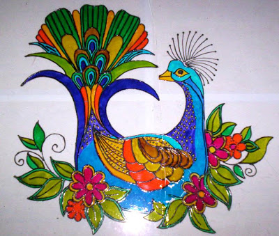 400x339 Peacock Pictures For Glass Painting - Peacock Painting Designs
