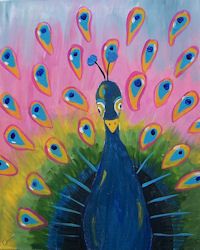 200x250 Peacock. Learn To Paint Her - Peacock Painting For Kids