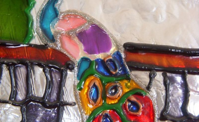 800x491 Cards ,crafts ,kids Projects Glass Painting Peacock Painting - Peacock Painting For Kids