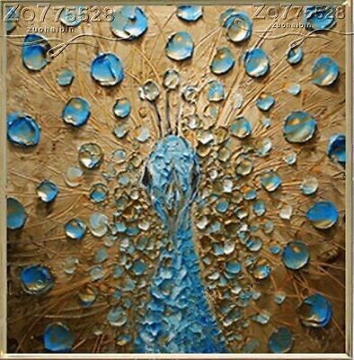 394x400 Hand Painted Canvas Oil Painting Knife Painting Peacock No Frame - Peacock Painting On Canvas