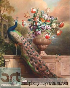 236x297 Oil Painting Painting Peacock Stunning !! Vintage California259 X - Peacock Painting Vintage