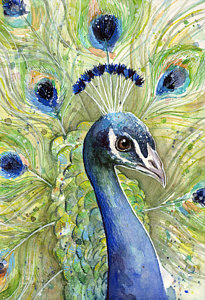 205x300 Peacock Paintings Fine Art America - Peacock Painting Vintage