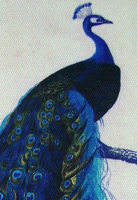 472x689 Stunning Peacock Art Painting, Vintage Wall Decor, Gorgeous Canvas - Peacock Painting Vintage