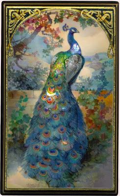 245x400 Bumble Button Peacocks From Old Books And A Frederick Leighton - Peacock Painting Vintage