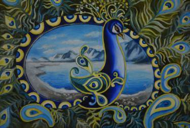 375x253 Peacock Tail Paintings For Sale Saatchi Art - Peacock Tail Painting