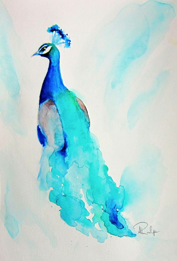 584x863 Peacock Watercolor Painting Peacock Beautiful Peacock - Peacock Watercolor Painting