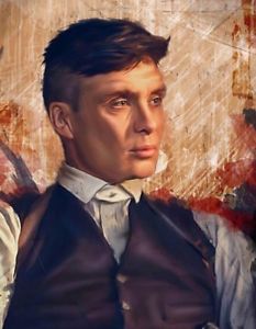 233x300 Peaky Blinders Tommy Shelby Oil Painting Printed Wall Art Canvas - Peaky Blinders Painting