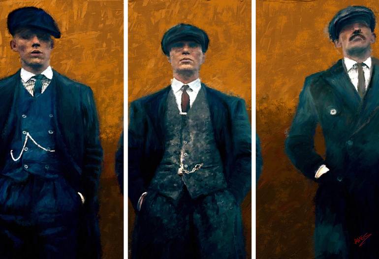 770x527 Saatchi Art Peaky Blinders Giclee Triptych Limited Edition Of 3 - Peaky Blinders Painting
