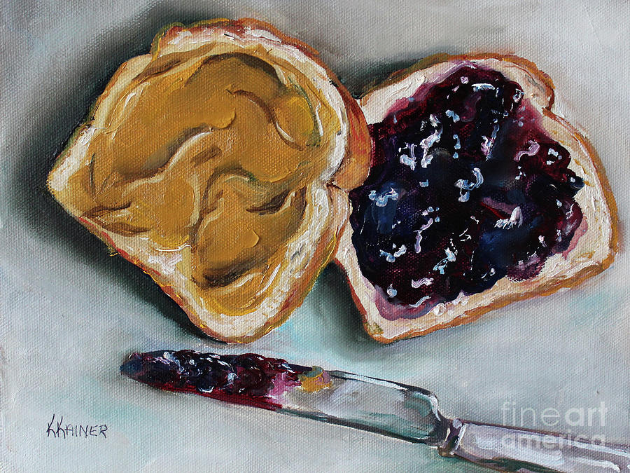 900x675 Peanut Butter And Jelly Painting By Kristine Kainer - Peanut Painting