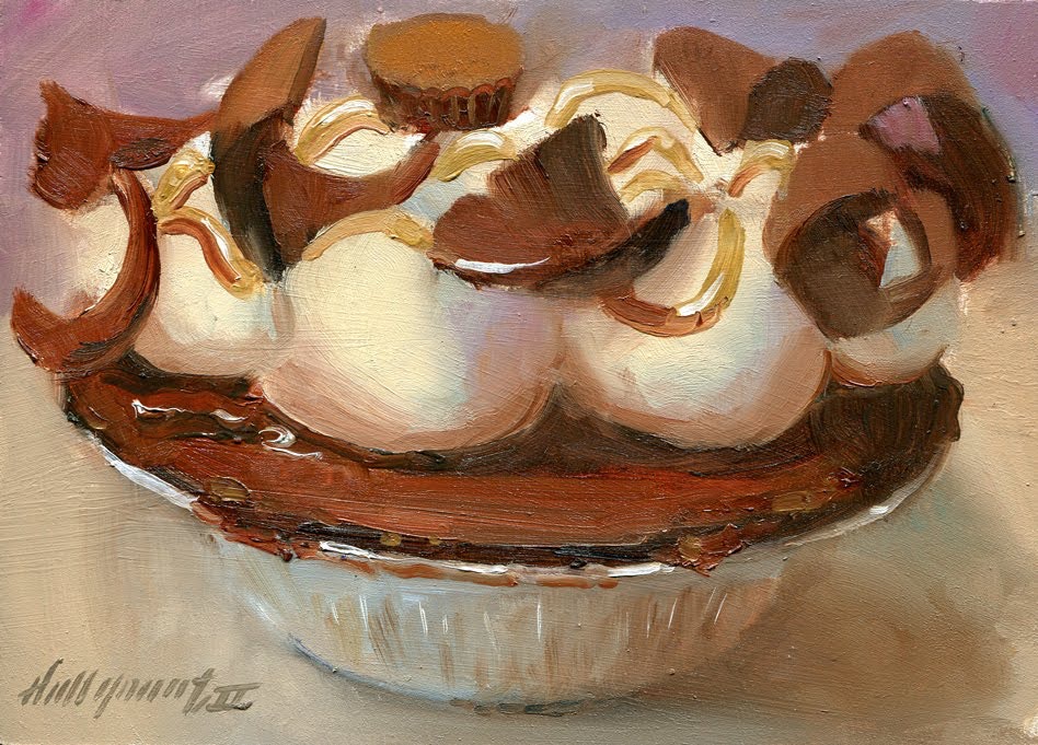 948x681 Peanut Butter Cream Pie, Dessert Painting 6 X8 Oil On Panel Hall - Peanut Painting