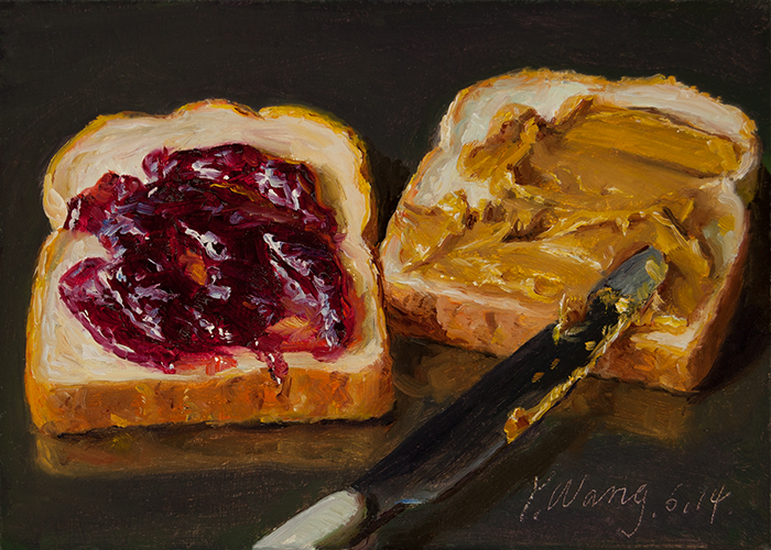 700x500 Wang Fine Art Pbampj Peanut Butter And Jelly Sandwich Food Daily - Peanut Painting