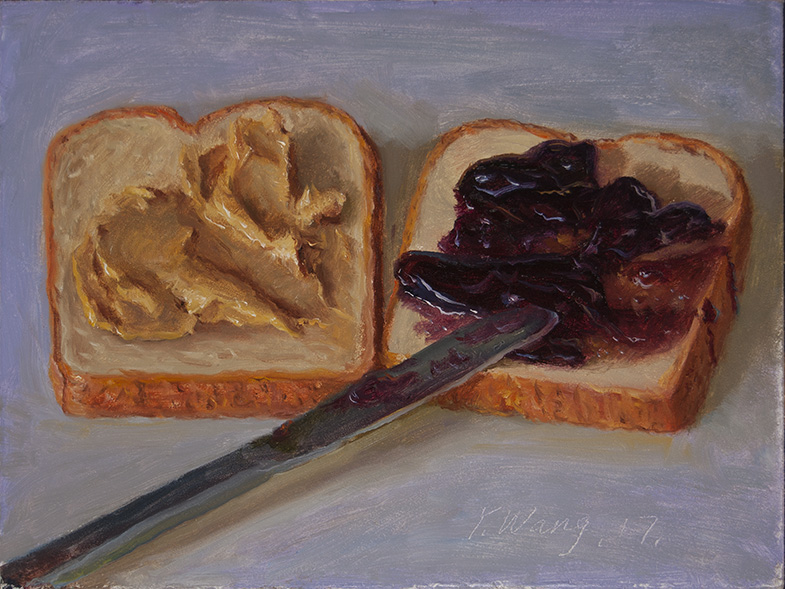785x589 Wang Fine Art Peanut Butter And Jelly Sandwich Food Painting - Peanut Painting