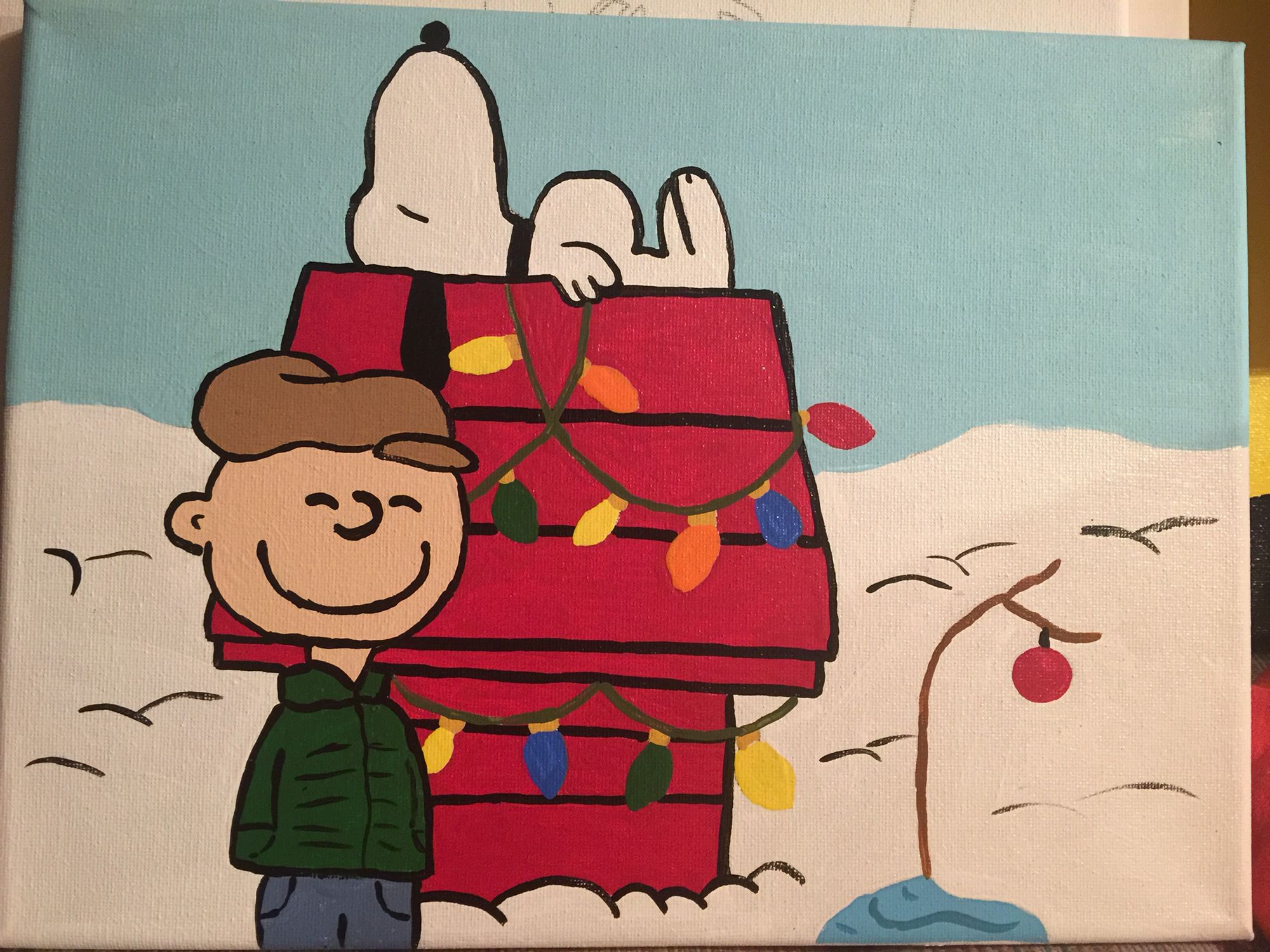 2000x1500 Peanuts Christmas Snoopy Amp Charlie Brown. I Painted On 9x12 Canvas - Peanuts Christmas Painting