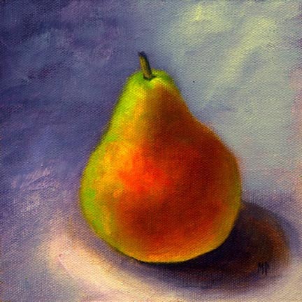 432x432 Marina Petro ~ Adventures In Daily Painting Lone Pear ~ Oil - Pear Oil Painting