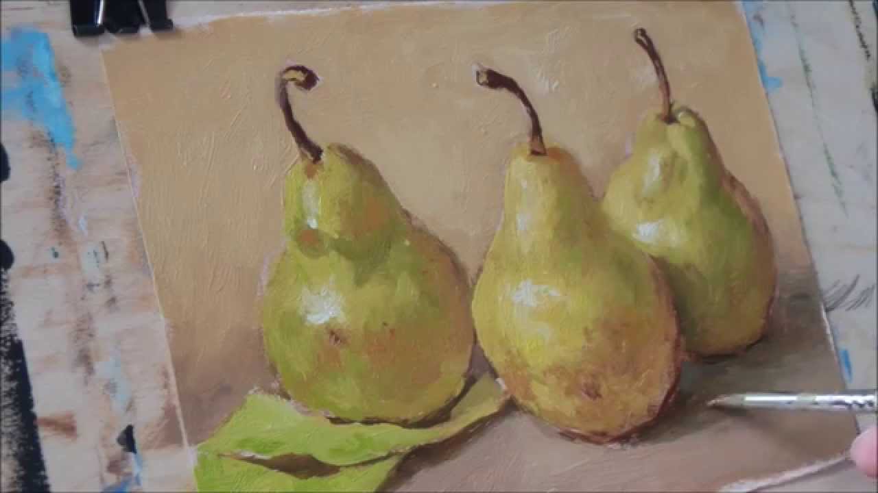 1280x720 Pears. Oil Painting. 06 09 2015. - Pear Oil Painting