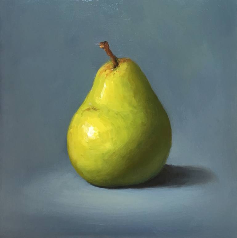 770x771 Saatchi Art Green Pear. Original Oil Painting. Small Art Painting - Pear Oil Painting