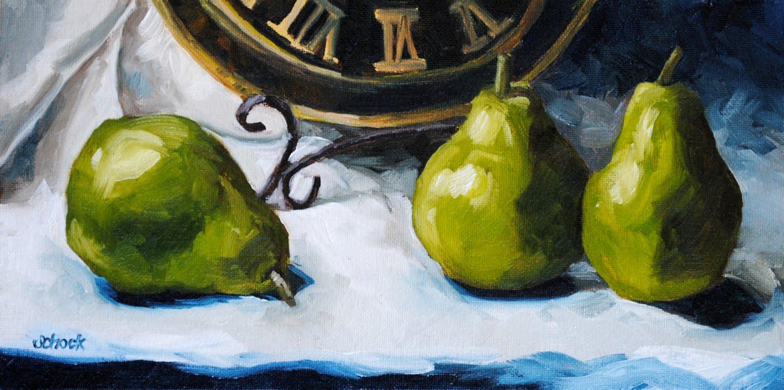 1600x796 Sharon Schock Daily Paintings - Pear Oil Painting