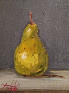 225x300 Golden Pear Fruit Still Life Oil Painting Kitchen Art Contemporary - Pear Oil Painting