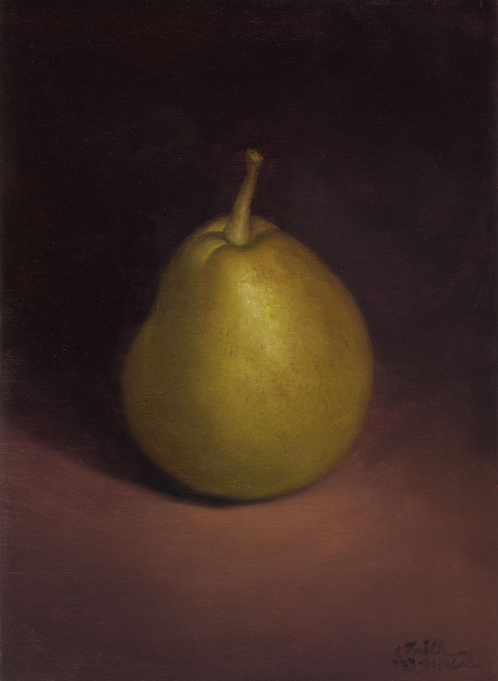 1000x1367 Green Pear - Pear Oil Painting