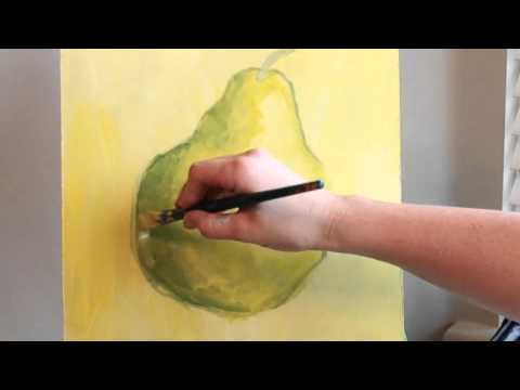480x360 How To Paint A Pear Using Acrylic Paint - Pear Painting