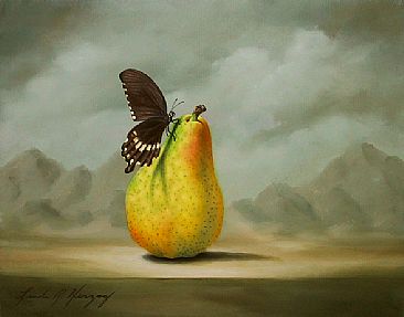 366x287 Malayan Butterfly, Pear - Pear Painting
