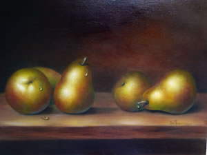 300x225 Pear Still Life Acrylic Painting Techniques Painting Lesson - Pear Painting