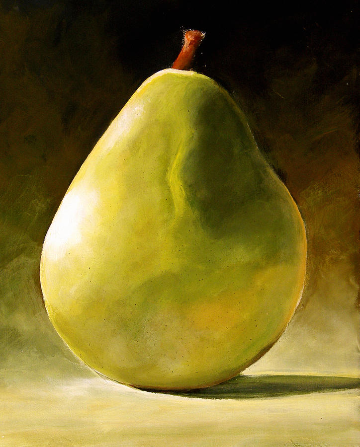 724x900 Green Pear Painting By Toni Grote - Pear Painting
