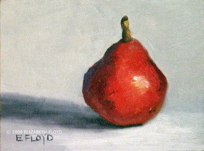 400x296 Red Pear Still Life Painting Elizabeth Floyd - Pear Still Life Painting