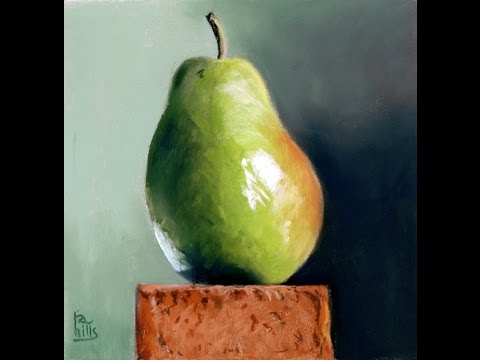 480x360 Slowed Down Time Lapse Still Life Pastel Painting Demo Of A Pear - Pear Still Life Painting