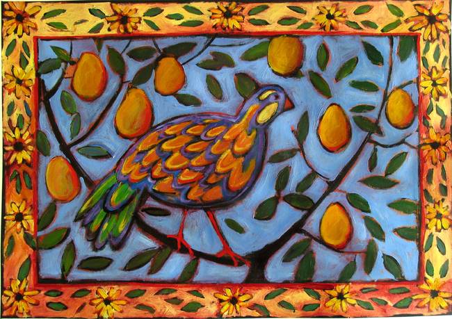 650x459 Partridge In A Pear Tree By Patty Baker - Pear Tree Painting