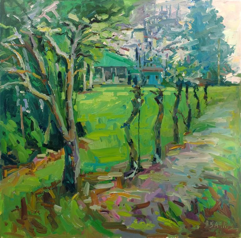 770x762 Saatchi Art Pear Tree And Pruned Grapevines Painting By Sarkis - Pear Tree Painting