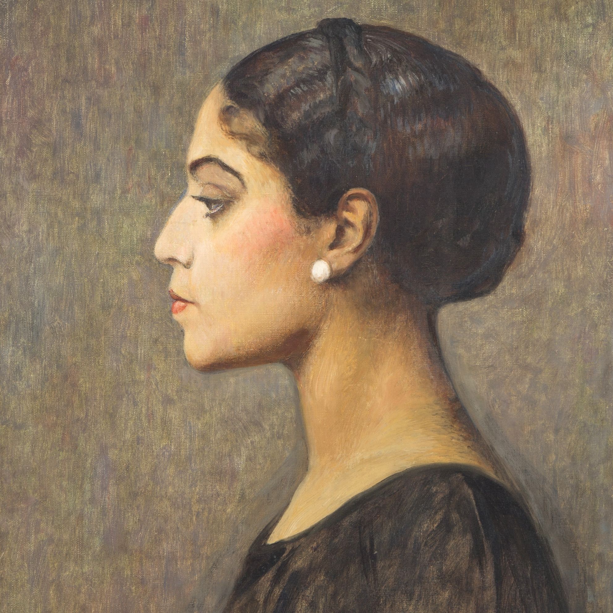 1983x1983 Maurice Jean Lefebvre. Oriental Lady With Pearl Earring, Painting - Pearl Earring Painting