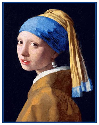 413x518 Painting Girl With A Pearl Earring - Pearl Earring Painting