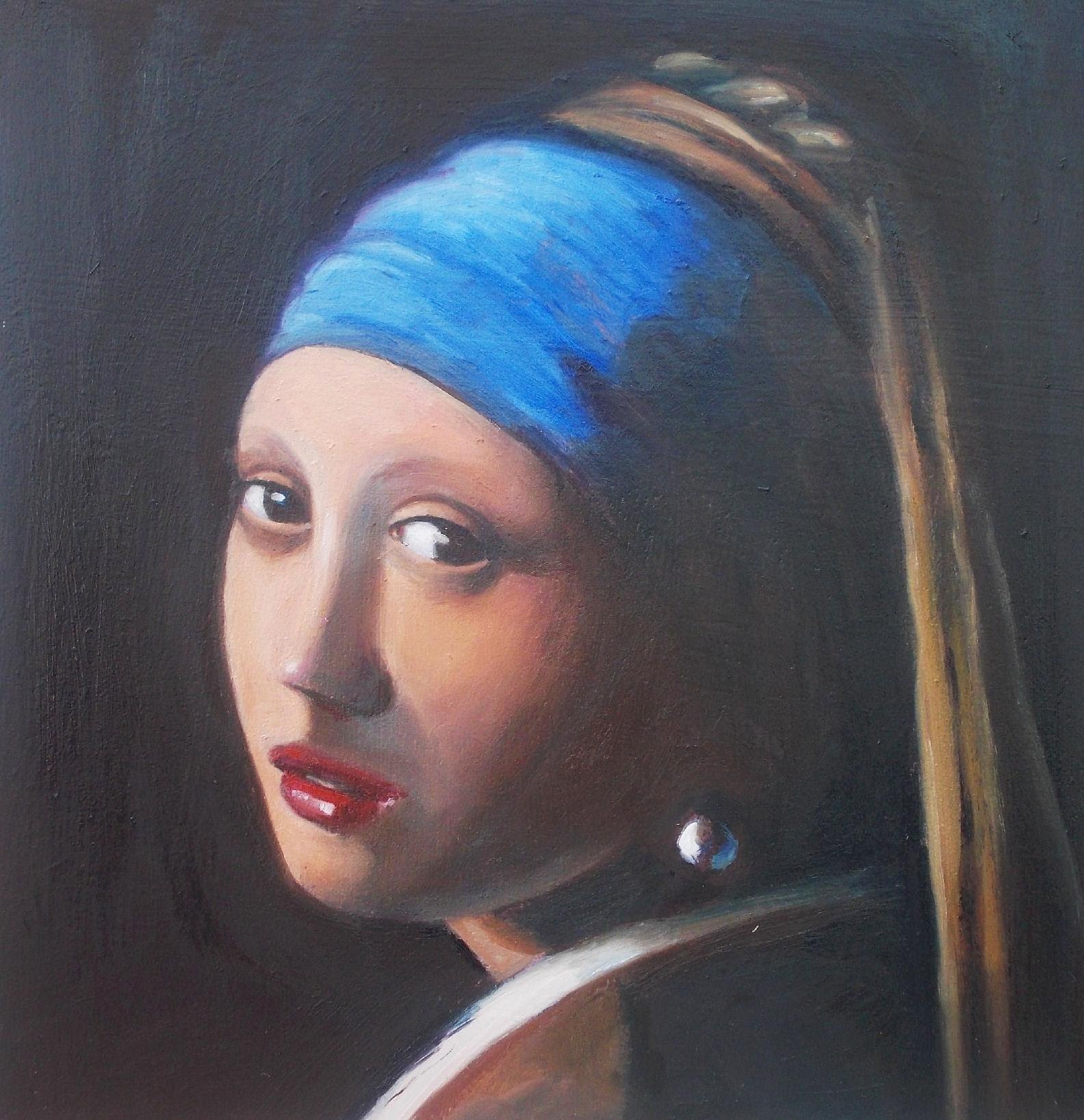 1584x1636 Speed Oil Painting Of Johannes Vermeer's The Pearl Earring - Pearl Earring Painting