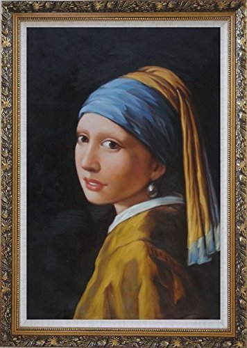356x500 Beyonddream Framed Oil Painting 36x24 Girl - Pearl Earring Painting