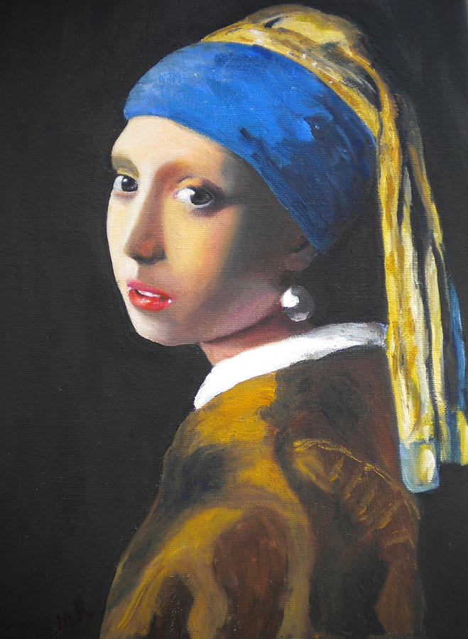 659x900 Girl With Pearl Earring Painting By Marc Mancuso - Pearl Earring Painting