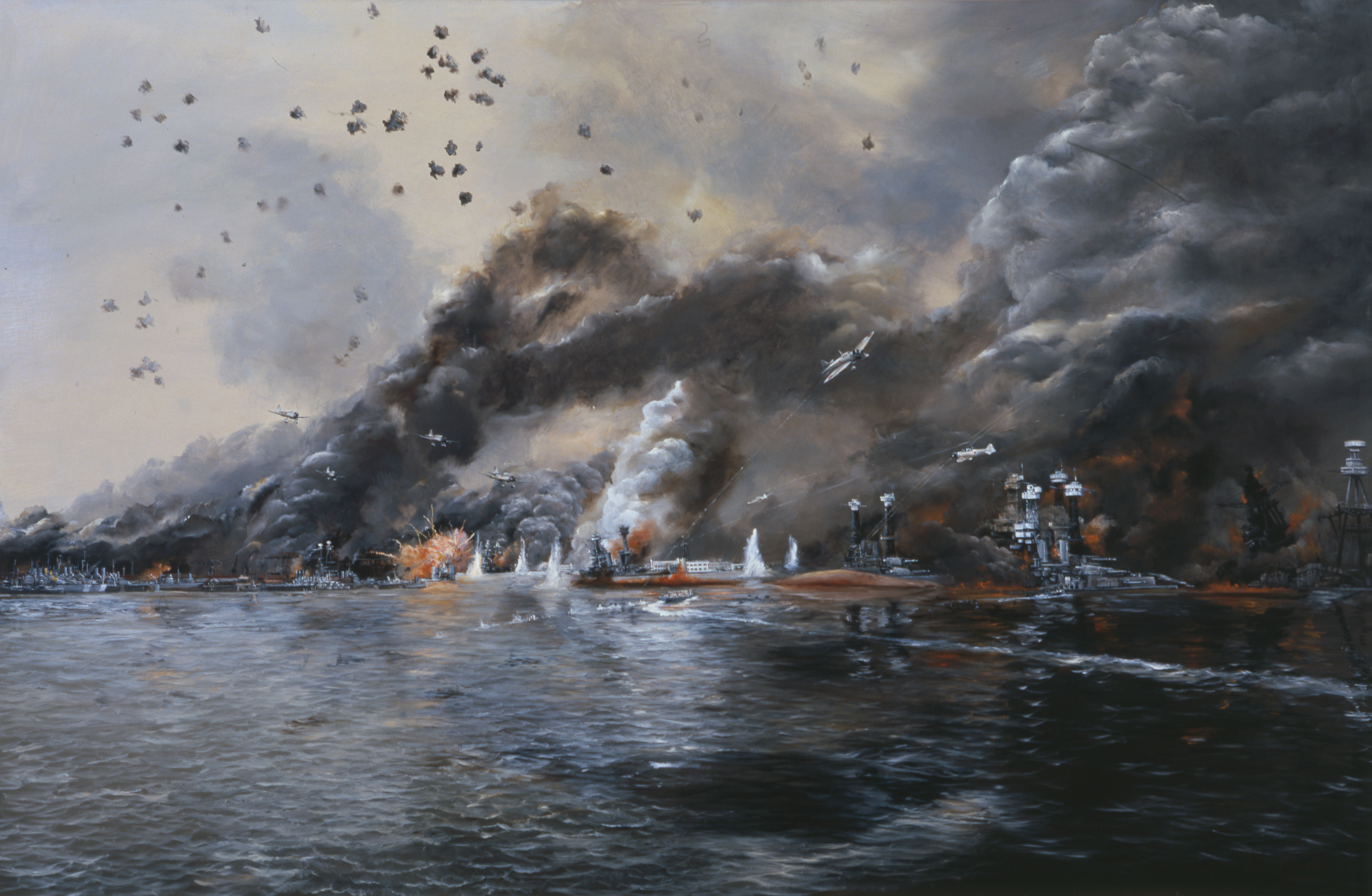 4800x3134 The Negative Side Of Naval History John Hamilton's Pearl Harbor - Pearl Harbor Painting