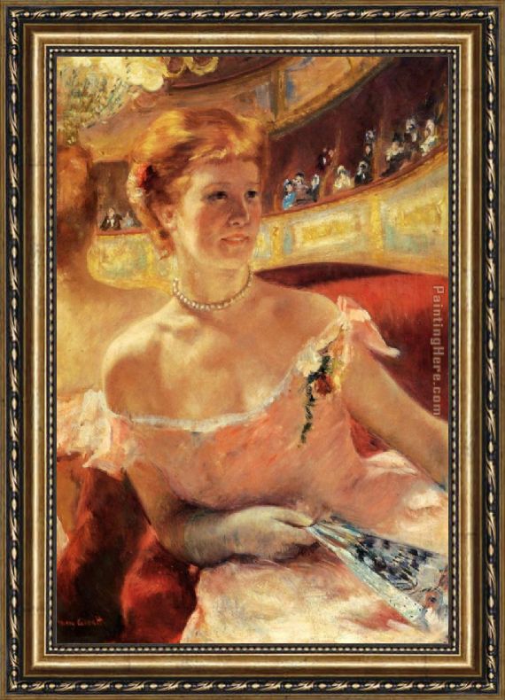 570x790 Mary Cassatt Woman With A Pearl Necklace In A Loge Framed Painting - Pearl Necklace Painting
