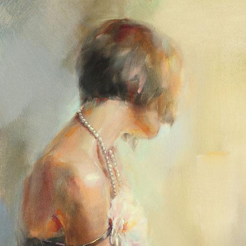 500x500 Pearl Necklace Painting By Anna Razumovskaya - Pearl Necklace Painting
