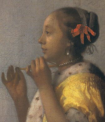 336x390 Vermeer Woman With A Pearl Necklace (Detail Of Woman) - Pearl Necklace Painting