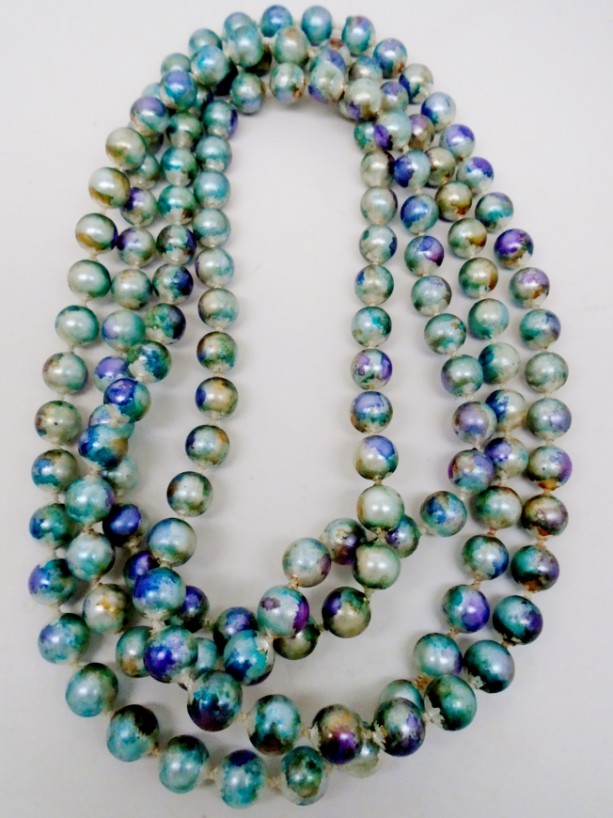 613x818 Flapper Length Hand Painted Pearls Aftcra - Pearl Necklace Painting