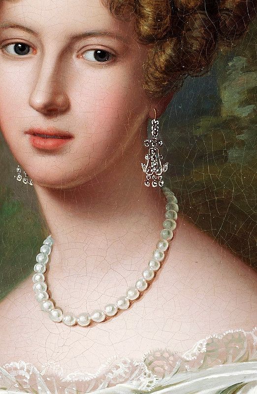 522x800 Fredrik Westin (1782 1862), Woman With Pearl Necklace, Detail - Pearl Necklace Painting