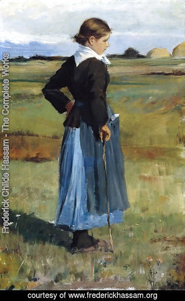 369x600 Frederick Childe Hassam - Peasant Girl Painting